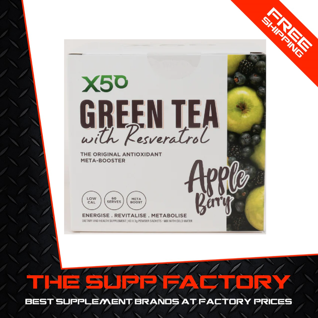 X50 GREEN TEA 60srv APPLE BERRY Flavour | Fat Burner Energy Detox Antioxidant X50 GREEN TEA 60srv APPLE BERRY Flavour | Fat Burner Energy Detox Antioxidant
