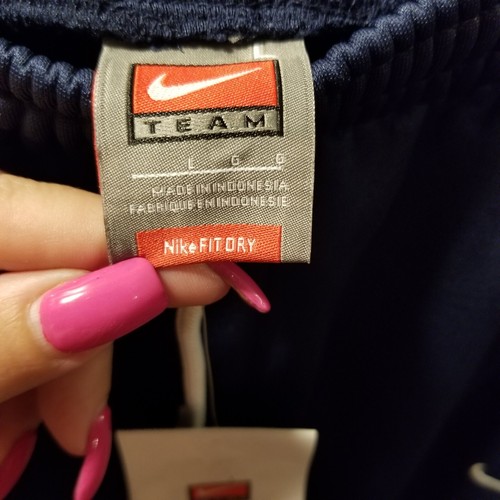Pantaloni da pista vintage Nike Dry Fit uomo L blu navy elasticizzati/coulisse vita - Foto 4 di 10