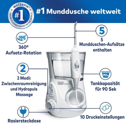 Waterpik WP-660EU Ultra Professional Waterflosser Munddusche 7 Aufsätze Timer - Bild 6 von 9