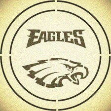 DOUBLE CIRLCE PHILADELPHIA EAGLES w/ TEAM NAME STENCIL SPORT FOOTBALL STENCILS