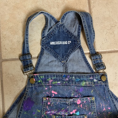 American Rag Cie Overalls Sz 15 Custom Art Denim Summer Madness Adina Howard - Picture 12 of 16