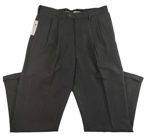 Croft & Barrow NWT Dress Pants Men Size 34X32 Pleated Front Cuffed Hem Dark Gray