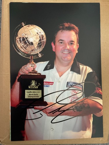 PHIL TAYLOR DARTS WORLD CHAMPION original signed handsigniertes 12x8 Foto