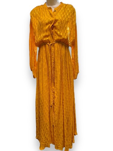 Maxi abito Anthropologie Allene Shimmer taglia S - giallo scuro - Foto 3 di 19
