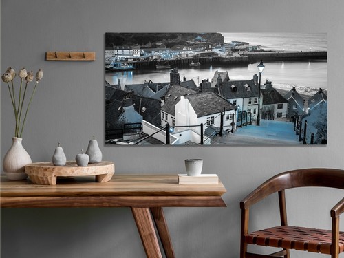 A view from the 199 steps in Whitby, North Yorkshire, mounted canvas print - Picture 43 of 48