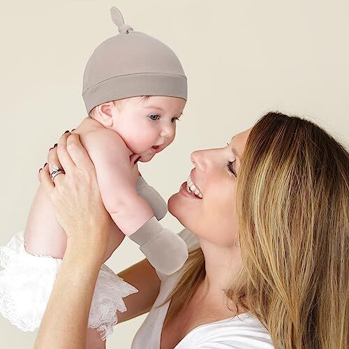 10 Set Baby Hat and Mitten Set Knot Newborn Beanie with Baby Mittens Baby Cap... - Picture 6 of 7
