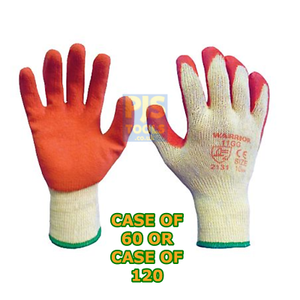 60 or 120 Latex rubber palm grip gloves builders gardeners gripper glove