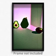 Pixel Art Poster - Distant Avocado (8 Bit Psychedelic Trippy Video Game Print)