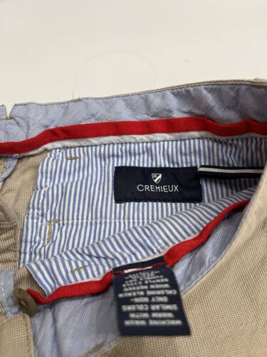 Cremieux Men’s Khaki Beige Flat-Front Newport Stripe Shorts Size 32 Inseam 9” - Picture 2 of 5
