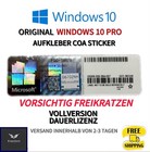 Original Microsoft Windows 10 Pro - OEM ✅ COA Sticker - Aufkleber