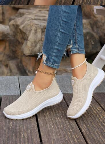 Women's Sneaker Loafers Breathable Slipon Tennis Designer Sports Shoes Ballet - Picture 23 of 27