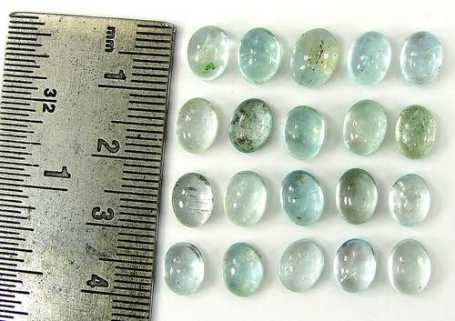 26.05 Ct Natural Aquamarine Loose Gemstone 8-9 mm Cabochon 20 Pcs Lot - 64679 - Picture 2 of 5