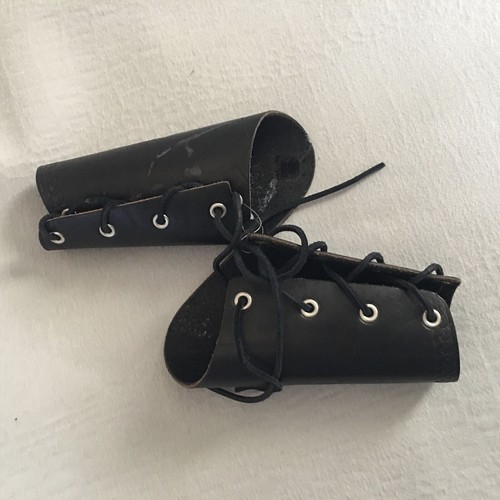 Braccialetto guanto in vera pelle nero braccialetto drago 1 paio steampunk - Foto 6 di 10