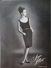 1964 Womens Junior Accent black dress designed by Frank Adams vintage fashion ad