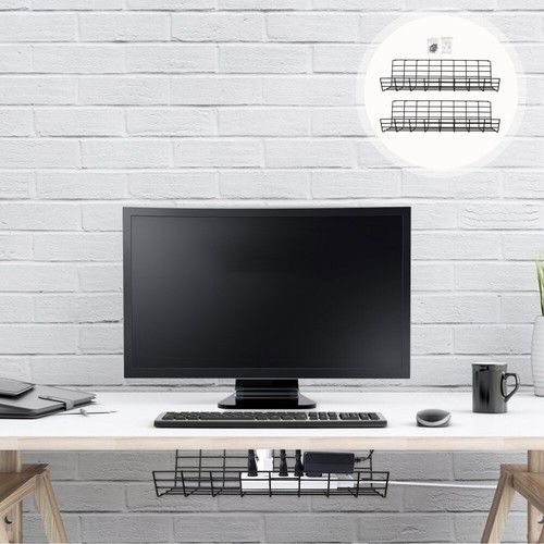 2 Pcs under Table Cable Management Rack Office Organizer Patch Board - Afbeelding 9 van 12