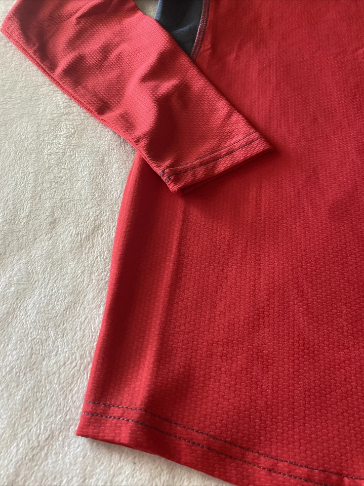 NUEVA Camisa de Béisbol DeMarini Niños Roja Gris Manga Larga 8-10 Foto 4 de 4