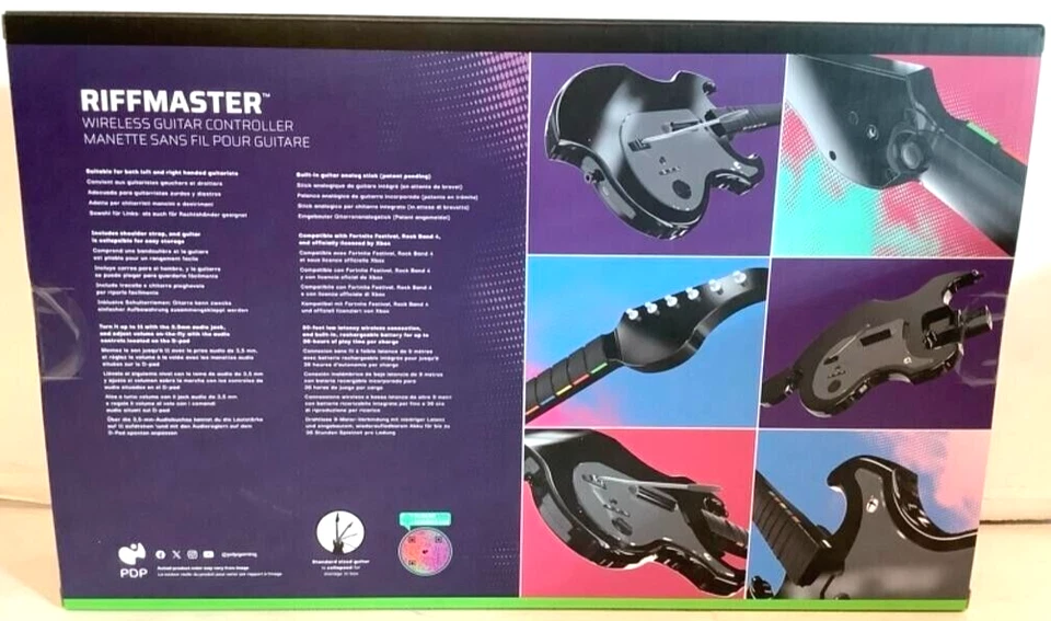 NEW Xbox One X/S Wireless Black RIFFMASTER GUITAR + ROCK BAND 4 GAME Bundle Set - Image 3 of 4