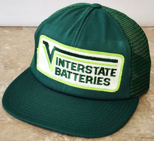 Vintage Interstate Batteries Snapback Hat Gre...