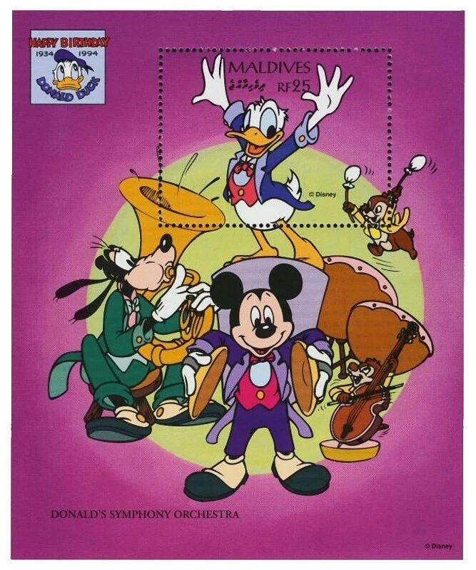 Estampillas postales de las personas de Disney