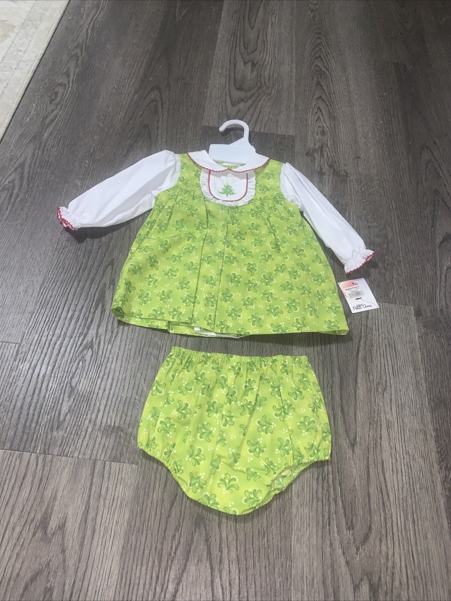 Petit Ami 6 Months Christmas Tree Dress With Diaper Cover NWT