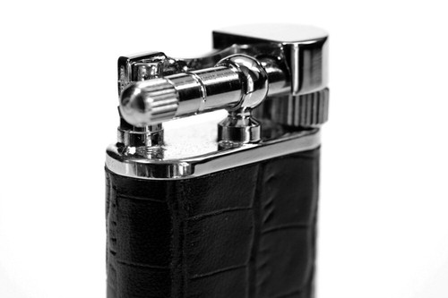 Tsubota Pearl “Stanley“ pipe lighter - Black leather - Bild 2 von 4