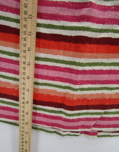 Talbots Skirt Women Petites 8P Orange Pink Linen Straight Lined Striped Career - Picture 3 of 7