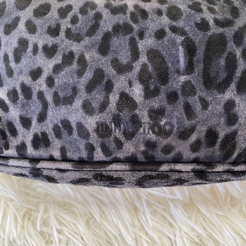 Jimmy Choo Hand Bag Leopard Star Studs Leather Black Gently Used Authentic JAPAN - Picture 15 of 24