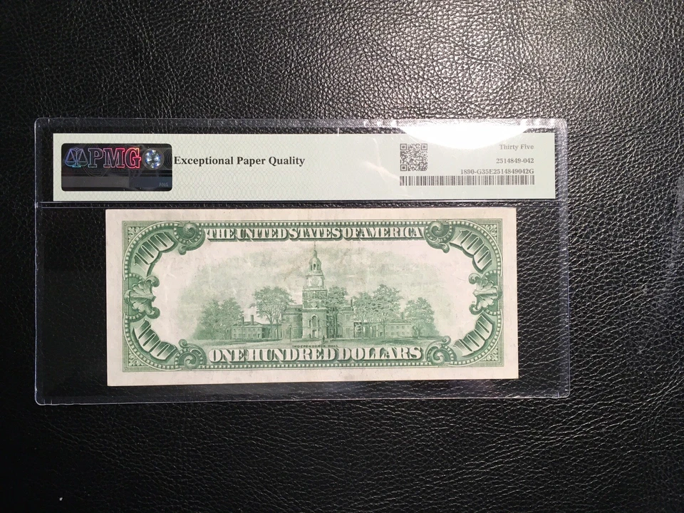 100.00 1929 Federal Reserve Bank Note Chicago Fr1890G PMG 35 EPQ - Image 2 of 2
