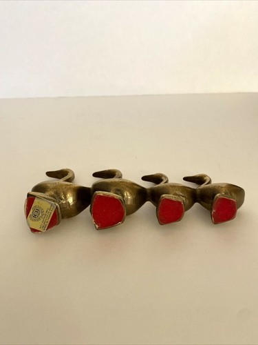 4 estatuillas de ganso con patas de tela de cisne de pato de latón Taiwán 3 1/4" - 2 3/4" de alto envío gratuito - Imagen 11 de 12