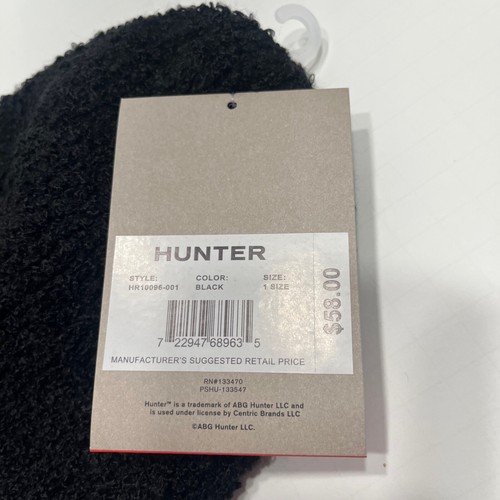 Hunter Texture Beanie Tonal Patch Black Winter Cozy Knit Hat Cap New - Picture 5 of 13