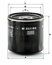 MANN-FILTER W 921/80 Oil Filter for HOLDEN,ISUZU,MITSUBISHI,OPEL,VAUXHALL