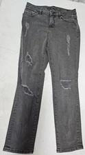 Jag Jeans Women Size 2 (28x29)Gray Relaxed Boyfriend Denim Jeans Flex Distressed