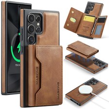 Luxury Detachable MagSafe Compatible Wallet Case for Samsung Galaxy S24 Ultra