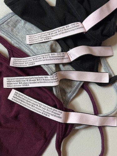 New Victoria Secret V-String Panties Medium Womens Thong 4-Pack Multicolors - Picture 13 of 14