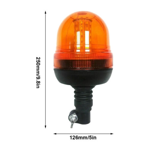 60 LED Beacon Warning Flashing Rotating Amber Flexible Din Pole Tractor Light - Picture 2 of 10