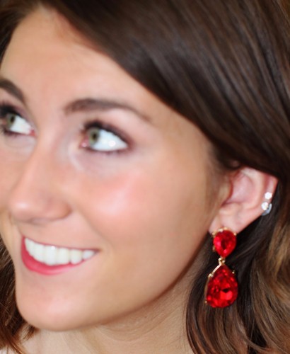 GUMDROP KATE SPADE CUSHION CUT STUD EARRINGS PALE PURPLE &LOT HUGE RUBY RED DROP - Picture 9 of 12