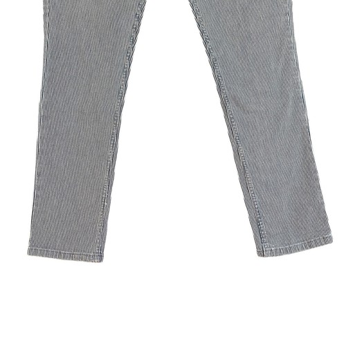 Levi’s 524 Too Superlow Women’s 31 x 30 White Blue Striped Conductor Low Rise - Picture 3 of 10