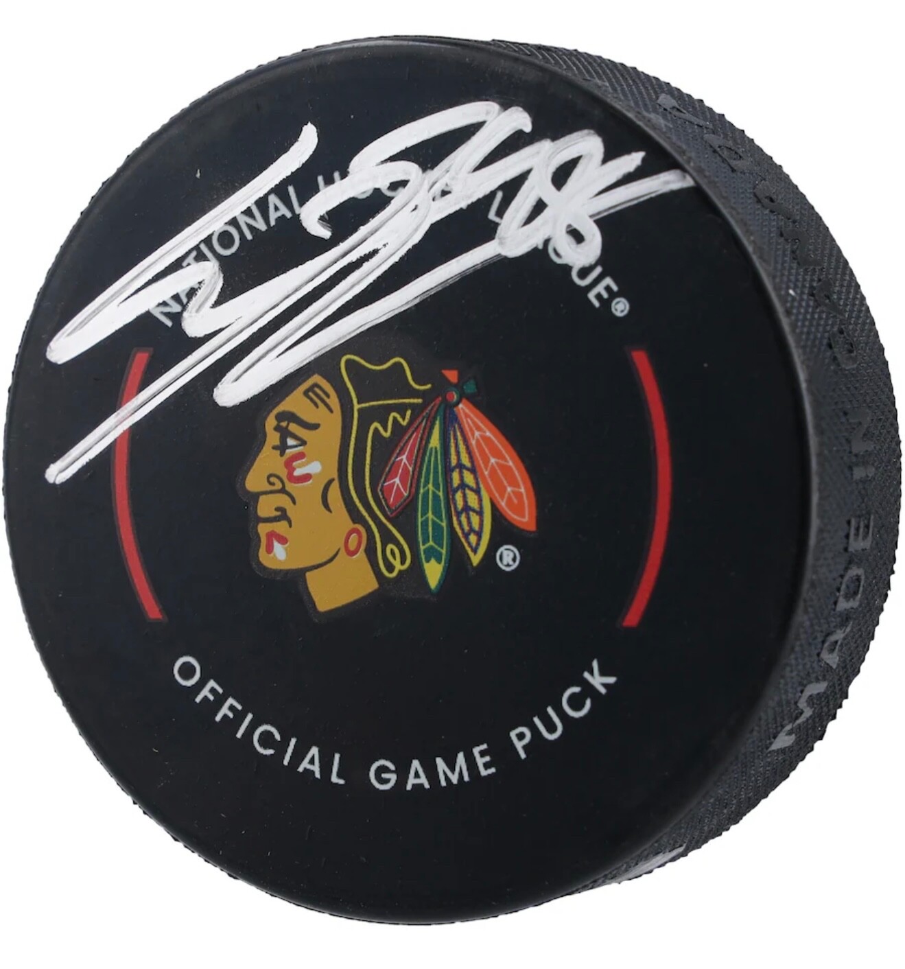 Connor Bedard Autographed Signed Chicago Blackhawks Chicago Blackhawk Fanatics Authentic Official Game Puc 