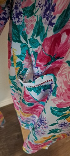 Vintage 1980s Victoria’s Secret Floral Full Length Robe Small Gold Label w/Belt - Picture 4 of 8