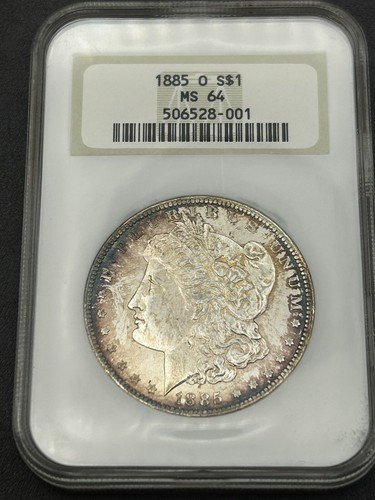 Dólar de plata Morgan 1885-O NGC MS64 bonito tono único PQ - Imagen 6 de 10