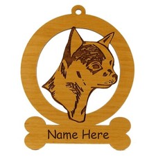 Smooth Chihuahua Head Ornament 082112 Personalized With Your Dog's Name