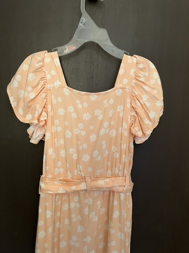 Jessica Simpson Girl's Jumpsuit 6x Light Orange White / Yellow Flowers - Picture 4 of 6