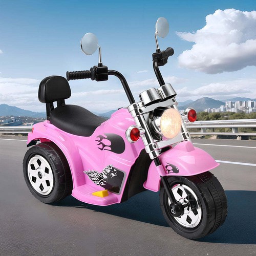 NNEDSZ Kids Ride On Car Motorcycle Motorbike Electric Toys Horn Music 6V Pink - Picture 7 of 7