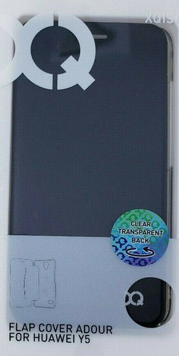 Xqisit Clear Black Flap Cover Adour Protective Flip Book Case for Huawei Y5 - Picture 5 of 12
