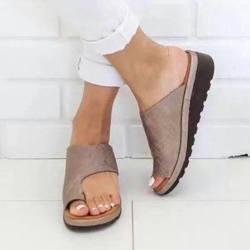 Women Summer Sandals Comfy Open Slippers Flats Orthopedic Bunion Corrector - Picture 4 of 14