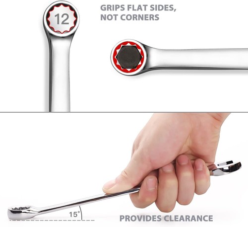 Langlebiges 15-teiliges Kombi-Schraubenschlüssel-Set für Mechaniker - Aufbewahrungsregal enthalten - Bild 8 von 9