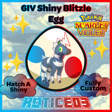 Blitzle ✨ SHINY 6IV EGG ✨ Pokemon Scarlet & Violet ✨ INDIGO DISK DLC ✨