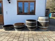Holzfaß gebraucht Eichenfaß, Regentonne, Weinfaß, Teich Zuschnitt 1/3, 2/3, halb