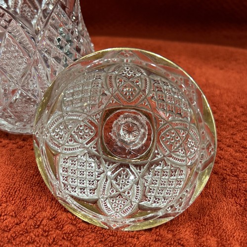 GEORGE DUNCAN and SONS ? Unmarked COVERED SUGAR Bowl clear With Gold Accents - Picture 4 of 9