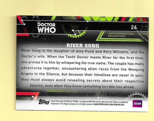 Doctor Who Extraterrestrial Encounters 2016 BLUE Parallel Base Card 26 01/99 - Bild 2 von 2